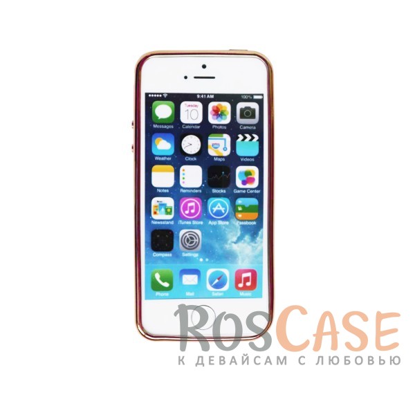 Фотография Розовый Силиконовый чехол для Apple iPhone 5/5S/SE с глянцевой окантовкой