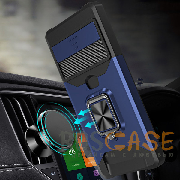 Фотография Темно-синий Multi Case | Чехол с кольцом, отделением для карты и шторкой камеры для Google Pixel 7 Pro