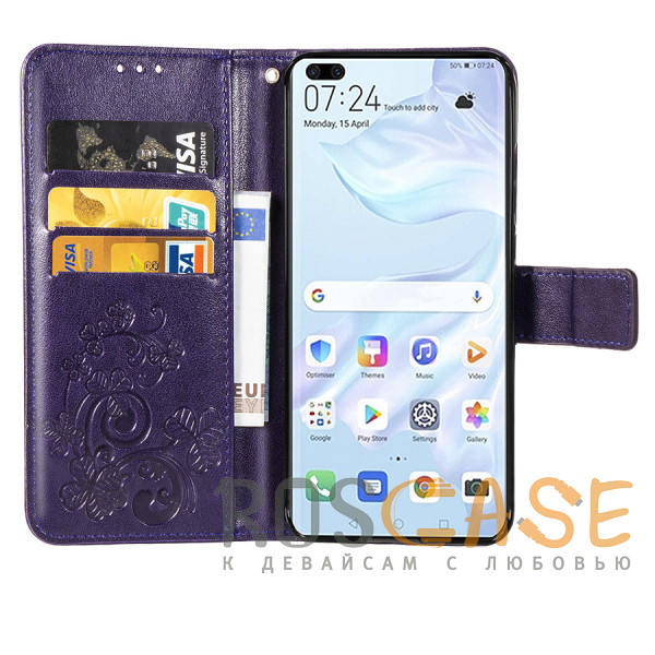 Фотография Фиолетовый Чехол-книжка с узорами на магнитной застёжке для Huawei Y9 (2018) / Enjoy 8 Plus