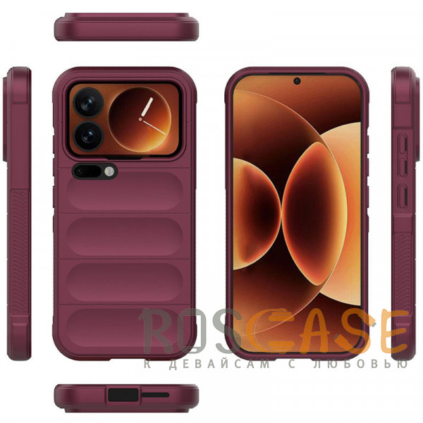 Фото Бордовый Flex Silicone | Противоударный чехол для Xiaomi Mi 17 Pro с защитой камеры и микрофиброй