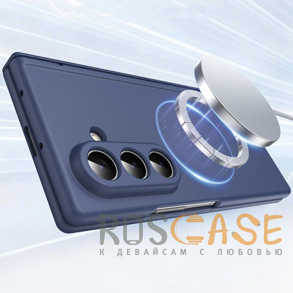 Фотография Темно-синий Чехол 3D с Magsafe и внешним стеклом для Samsung Galaxy Z Fold 7