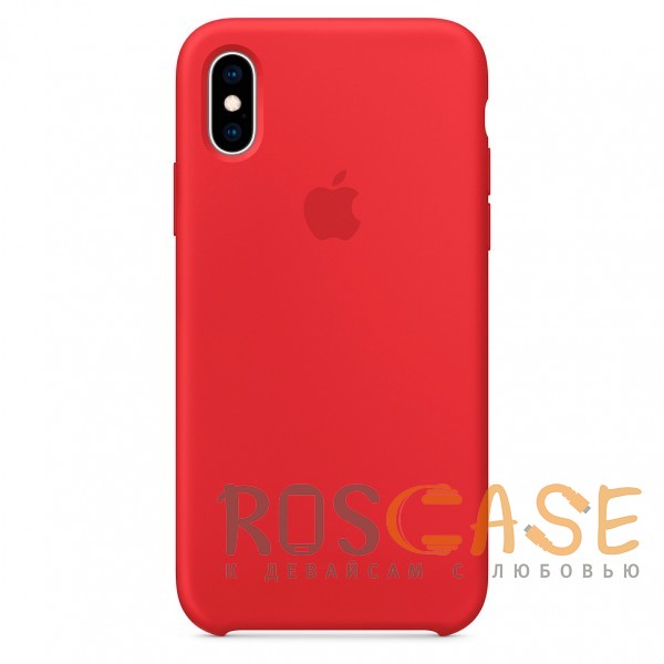 Фотография Красный Чехол Silicone Case для iPhone X / XS