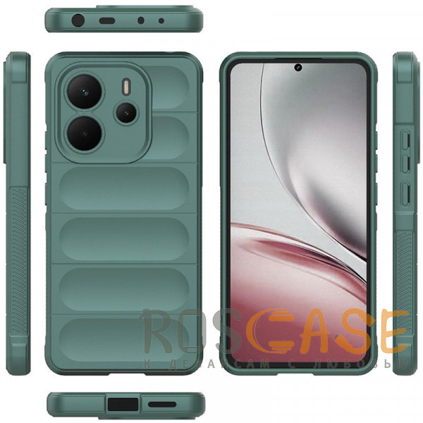 Фото Зеленый Flex Silicone | Противоударный чехол для Xiaomi Redmi Note 14 4G с защитой камеры и микрофиброй