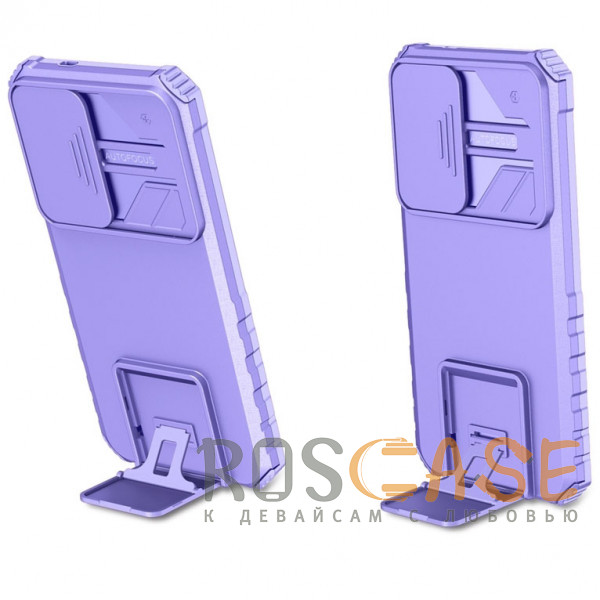 Фотография Фиолетовый CamShield Holder | Противоударный чехол-подставка для Samsung Galaxy S25 Plus / S24 Plus 5G с защитой камеры