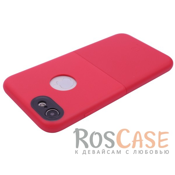 Фото Красный Элегантная тонкая накладка из двух материалов с декоративной строчкой Baseus Half to Half для Apple iPhone 7 / 8 (4.7")