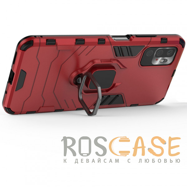Изображение Красный Transformer Ring | Противоударный чехол под магнитный держатель для Xiaomi Redmi Note 10T / Poco M3 Pro