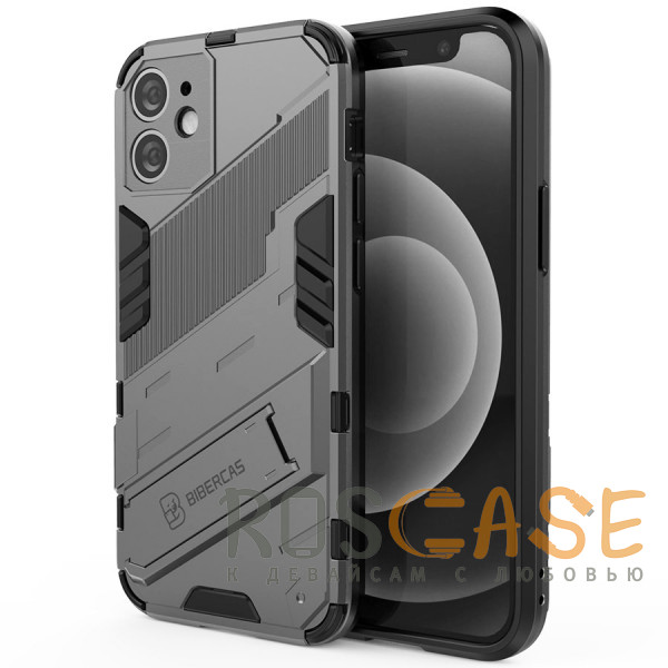 Фото Серый Megatron | Противоударный чехол-подставка для iPhone 11 с защитой камеры