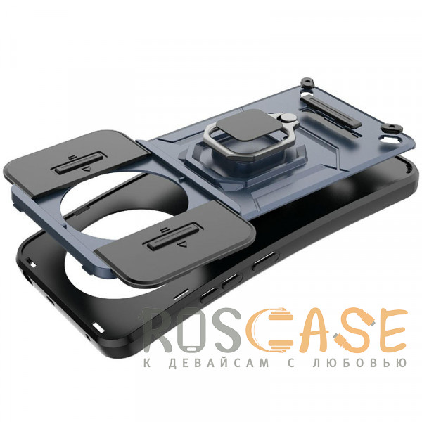Фото Серый Transformer Ring Holder | Противоударный чехол с кольцом и шторкой камеры для Realme 14 Pro 5G