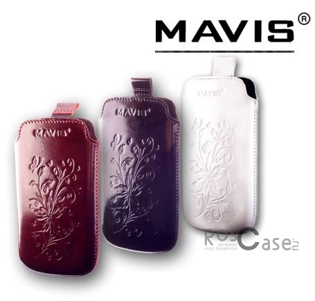 фото кожаный футляр Mavis Premium FLOWER 103x61.5 для E405/E400/E435/E425