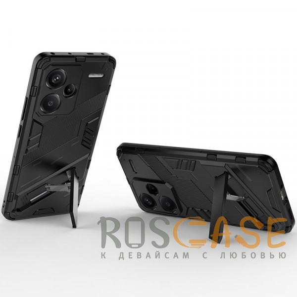 Фотография Черный Megatron | Противоударный чехол-подставка для Xiaomi Redmi Note 13 Pro Plus 5G с защитой камеры