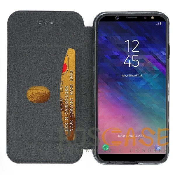Фото Серый Open Color 2 | Чехол-книжка на магните для Samsung Galaxy A6 Plus (2018) с подставкой и внутренним карманом