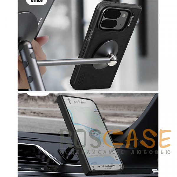 Изображение Черный Nillkin Super Frosted Shield Magnetic | Пластиковый чехол с поддержкой Magsafe для Google Pixel 10 Pro Fold