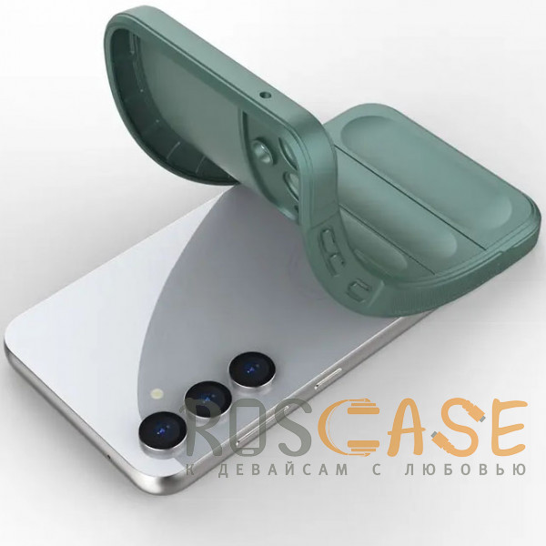Фотография Зеленый Flex Silicone | Противоударный чехол для Samsung Galaxy S23 FE с защитой камеры и микрофиброй
