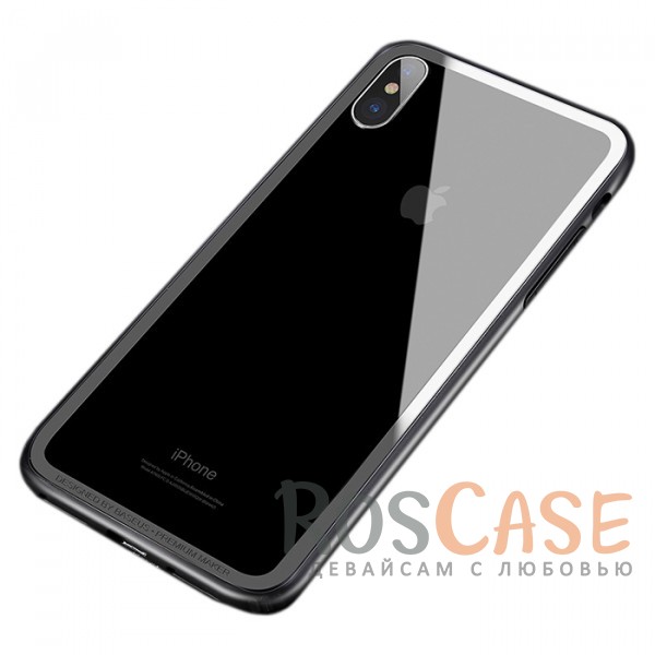 Фото Черный Baseus Hard And Soft | Двухслойный бампер для iPhone X / XS из пластика и силикона