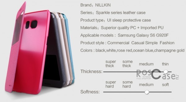 фото кожаный чехол (книжка) Nillkin Sparkle Series для Samsung Galaxy S6 G920F/G920D Duos