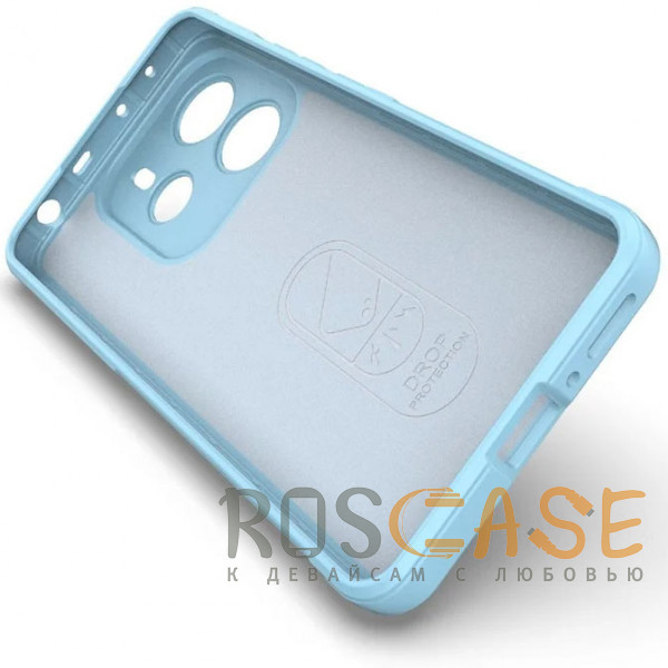 Изображение Голубой Flex Silicone | Противоударный чехол для Xiaomi Redmi Note 14 4G с защитой камеры и микрофиброй