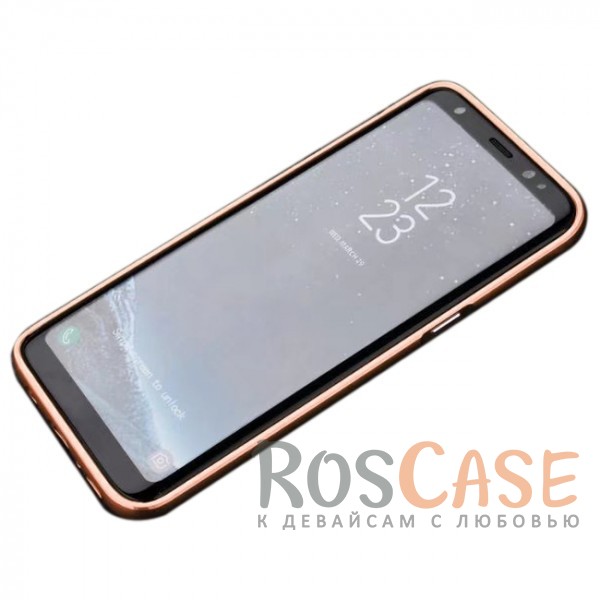 Изображение Розовый Металлический чехол бампер для Samsung G955 Galaxy S8 Plus с зеркальной вставкой