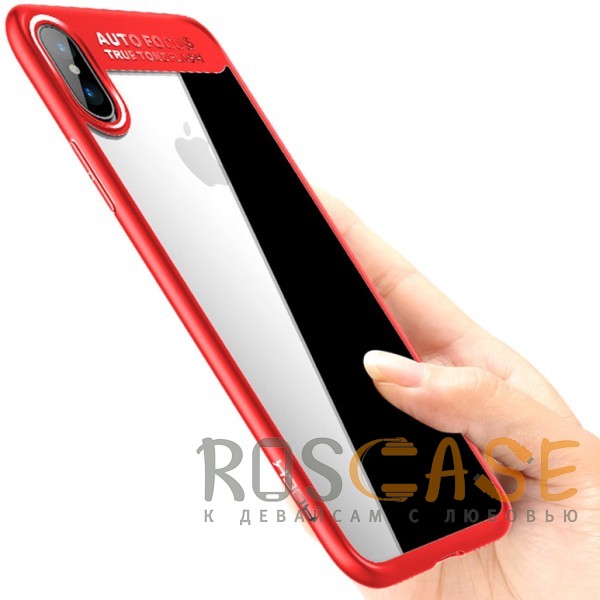 Фотография Красный / Red Rock Clarity | Прозрачный чехол для iPhone X / XS с противоударным бампером