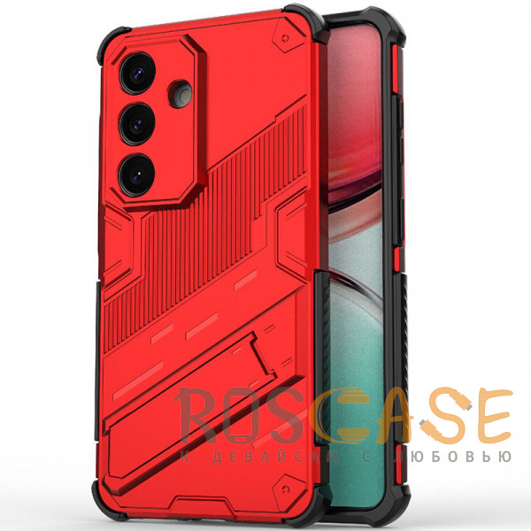 Фото Красный Megatron | Противоударный чехол-подставка для Samsung Galaxy S26 с защитой камеры