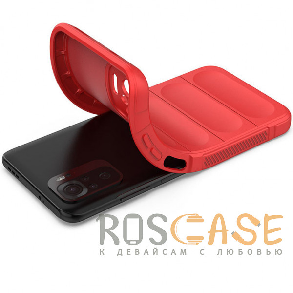 Фотография Красный Flex Silicone | Противоударный чехол для Xiaomi Redmi Note 10 / 10S / Poco M5s с защитой камеры и микрофиброй
