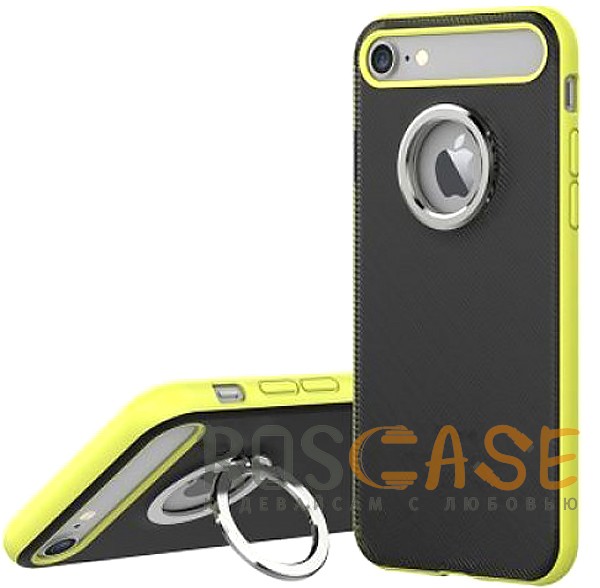 Фото Зеленый / Green Rock Ring Holder Case M2 | Чехол для iPhone 7/8/SE (2020) с удобным кольцом-подставкой на 360