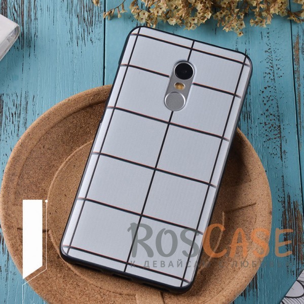 

Силиконовый чехол-накладка с уникальным принтом для Xiaomi Redmi Note 4 (Белая Клетка)