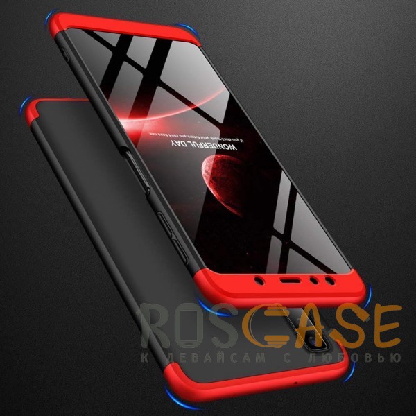 Фотография Черный / Красный GKK LikGus 360° | Двухсторонний чехол для Samsung Galaxy A9 (2018) с защитными вставками