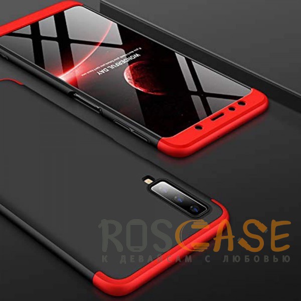 Изображение Черный / Красный GKK LikGus 360° | Двухсторонний чехол для Samsung Galaxy A9 (2018) с защитными вставками