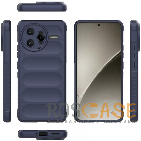 Фото Темно-синий Flex Silicone | Противоударный чехол для Xiaomi Poco F7 Ultra / Redmi K80 Pro с защитой камеры и микрофиброй