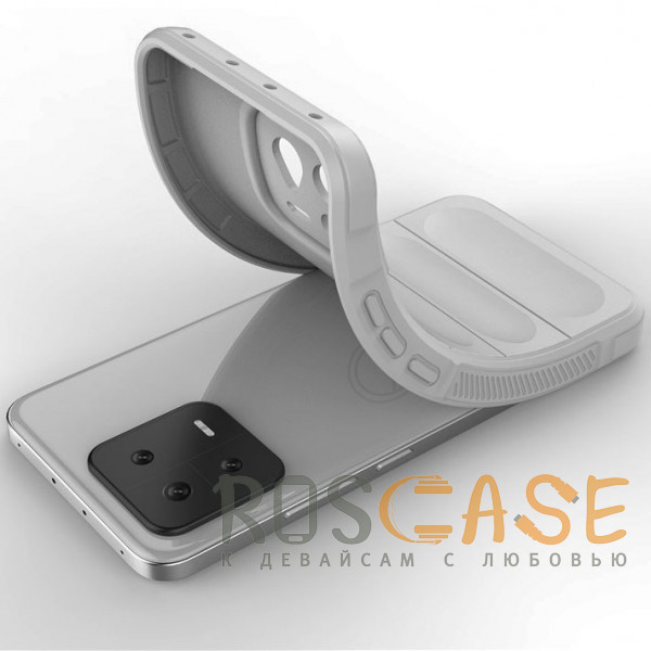 Фотография Серый Flex Silicone | Противоударный чехол для Xiaomi Mi 13 с защитой камеры и микрофиброй