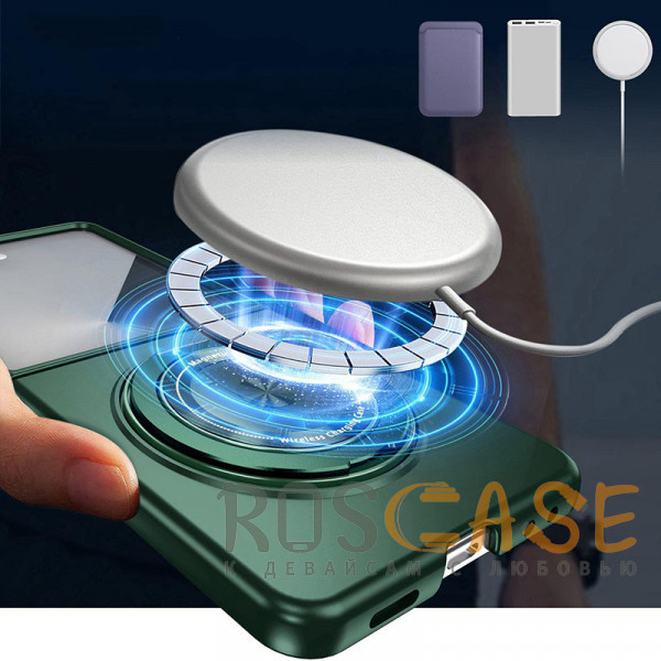 Фотография Темно-зеленый Matte Shield Ring | Тонкий пластиковый чехол с кольцом Magsafe для Samsung Galaxy Z Flip 8