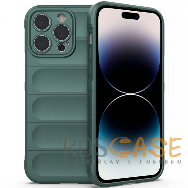 Фото Зеленый Flex Silicone | Противоударный чехол для iPhone 14 Pro Max с защитой камеры и микрофиброй