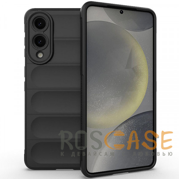 Фото Черный Flex Silicone | Противоударный чехол для Samsung Galaxy S25 Edge с защитой камеры и микрофиброй