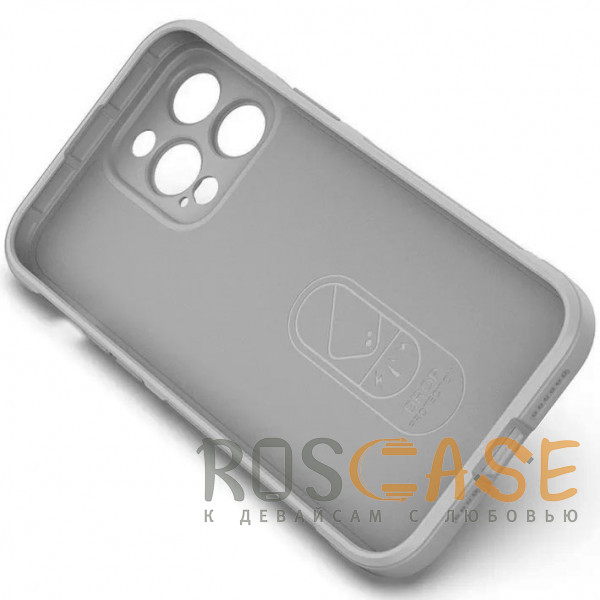 Изображение Серый Flex Silicone | Противоударный чехол для iPhone 13 Pro Max с защитой камеры и микрофиброй