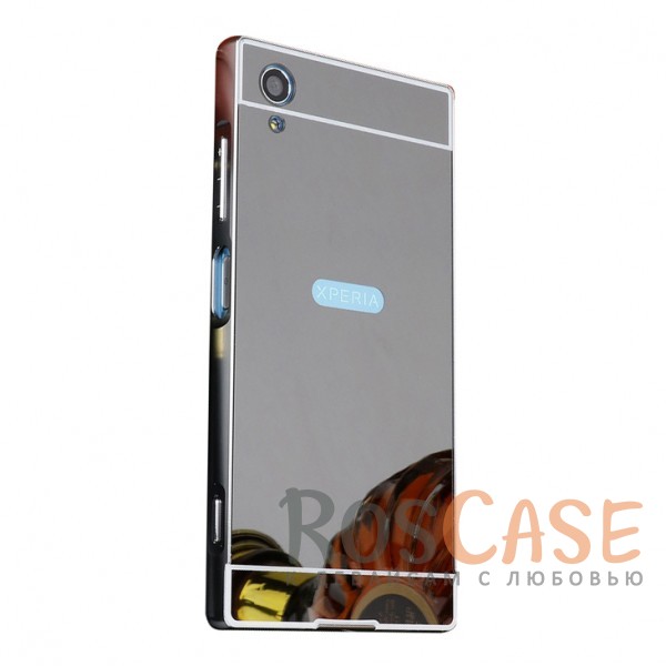 

Металлический бампер для Sony Xperia XA1 Plus с зеркальной вставкой (Черный)