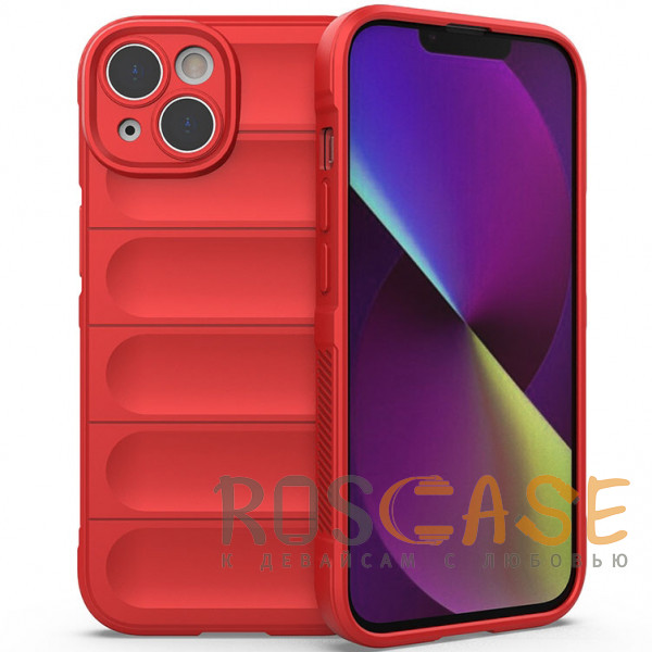 Фото Красный Flex Silicone | Противоударный чехол для iPhone 14 с защитой камеры и микрофиброй