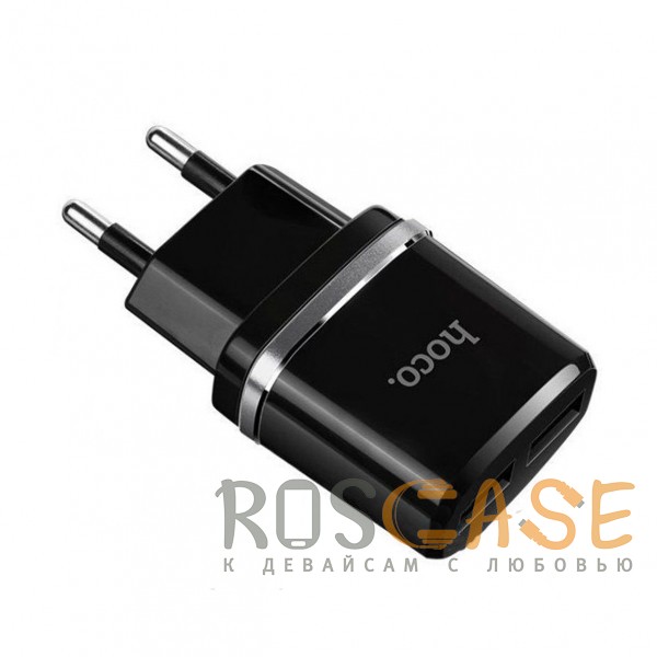 Изображение Черный Зарядное устройство HOCO C12 2USB 2.4A + кабель Micro USB 