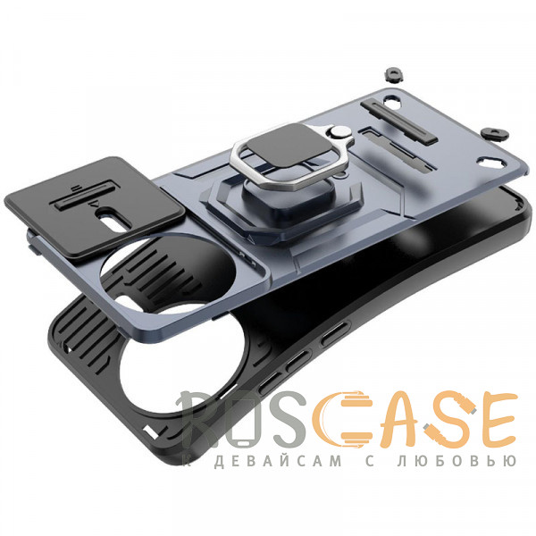Фото Зеленый Transformer Ring Holder | Противоударный чехол с кольцом и шторкой камеры для Xiaomi Poco F7 Pro / Redmi K80