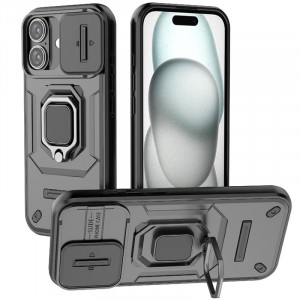 Transformer Ring Holder | Противоударный чехол с кольцом и шторкой камеры  для iPhone 17