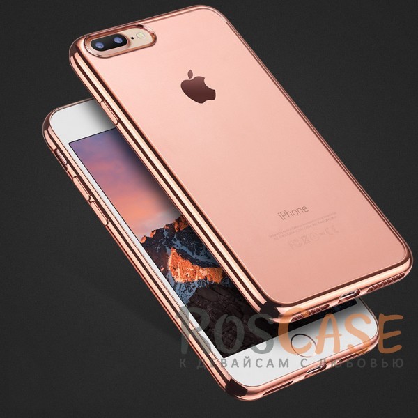 Фото Розовый Силиконовый чехол для iPhone 7 Plus / 8 Plus с глянцевой окантовкой