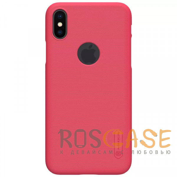 Фото Красный (вырез для лого) Nillkin Super Frosted Shield | Матовый пластиковый чехол для iPhone X / XS
