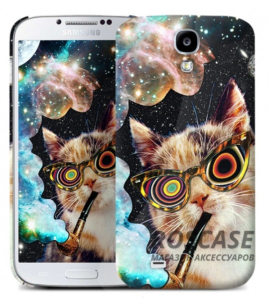 фото оригинальный чехол «Smokey cat» для Samsung Galaxy S4 / Galaxy S4 mini (+ пленка)