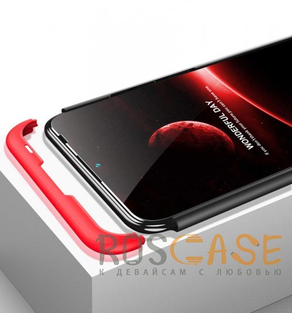 Изображение Черный / Красный GKK LikGus 360° | Двухсторонний чехол для Huawei Honor 10 Lite  / P Smart (2019) с защитными вставками