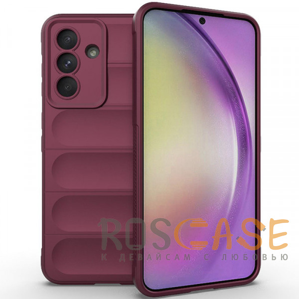 Фото Бордовый Flex Silicone | Противоударный чехол для Samsung Galaxy A56 / A36 5G с защитой камеры и микрофиброй