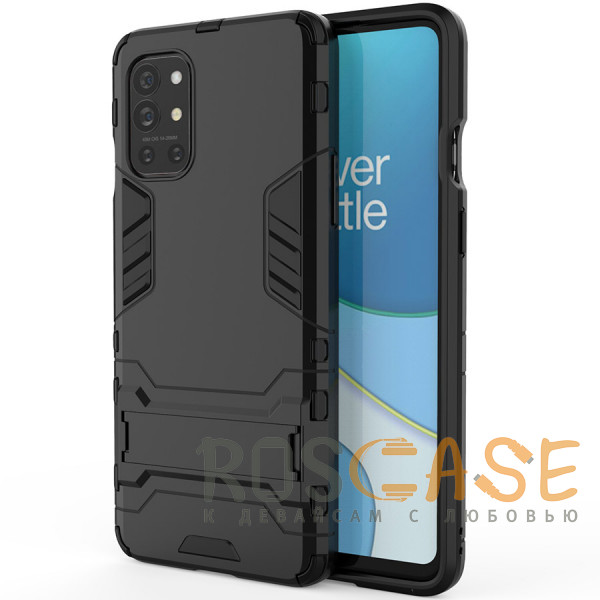 Фото Черный Transformer | Противоударный чехол-подставка для OnePlus 9R с мощной защитой корпуса