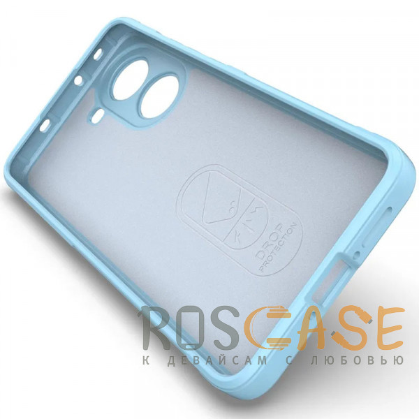 Изображение Голубой Flex Silicone | Противоударный чехол для Xiaomi Redmi Turbo 4 с защитой камеры и микрофиброй