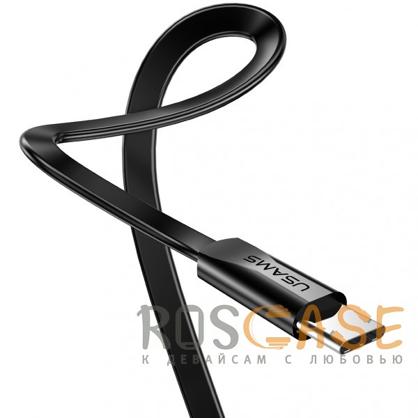 Фото Черный USAMS US-SJ200 | Плоский дата кабель USB to Type-C (120 см)
