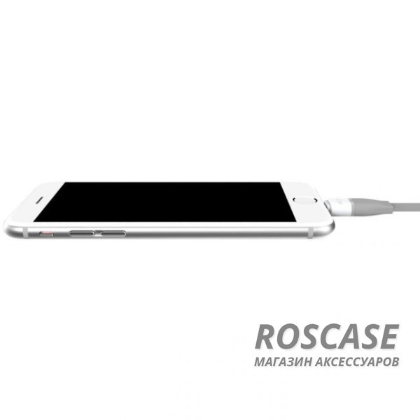 Изображение Серый / Grey Кабель ROCK Lightning для iPhone 5/5s/5c/SE/6/6 Plus/6s/6s Plus /7/7 Plus (Led / Auto-disconnect) 1м