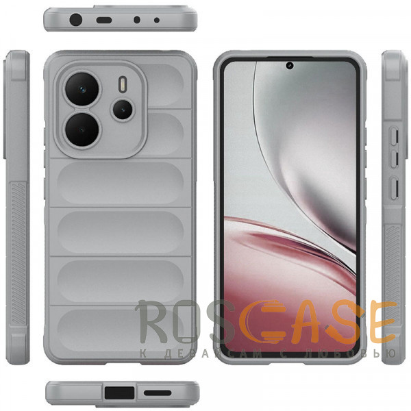 Фото Серый Flex Silicone | Противоударный чехол для Xiaomi Redmi Note 14 4G с защитой камеры и микрофиброй