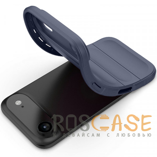Фотография Темно-синий Flex Silicone | Противоударный чехол для iPhone 17 Air с защитой камеры и микрофиброй